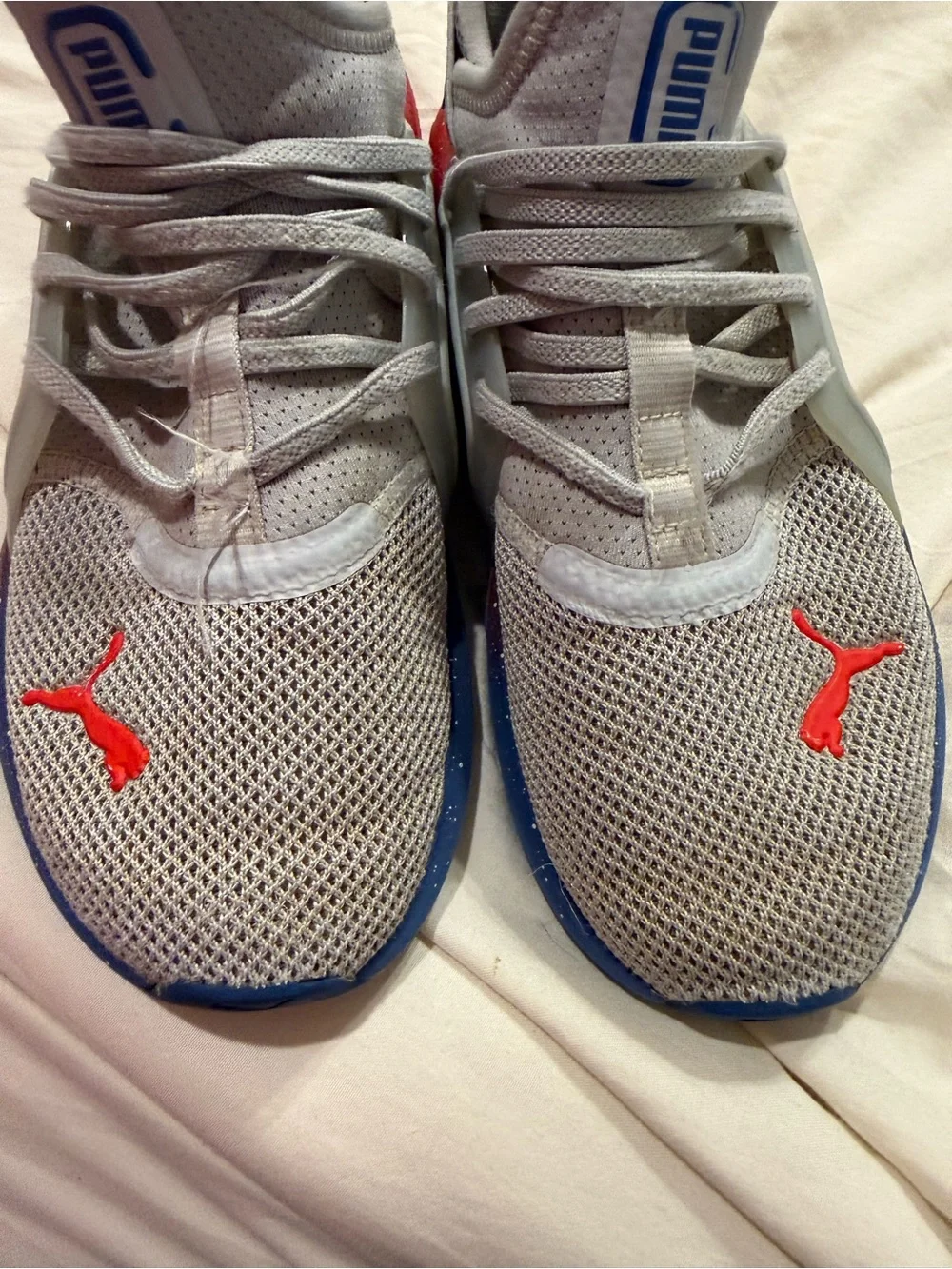 Puma Boys Gray Red Blue Athletic Sneakers | Size 2C